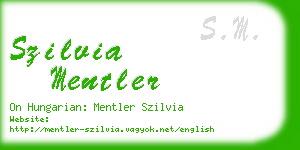 szilvia mentler business card